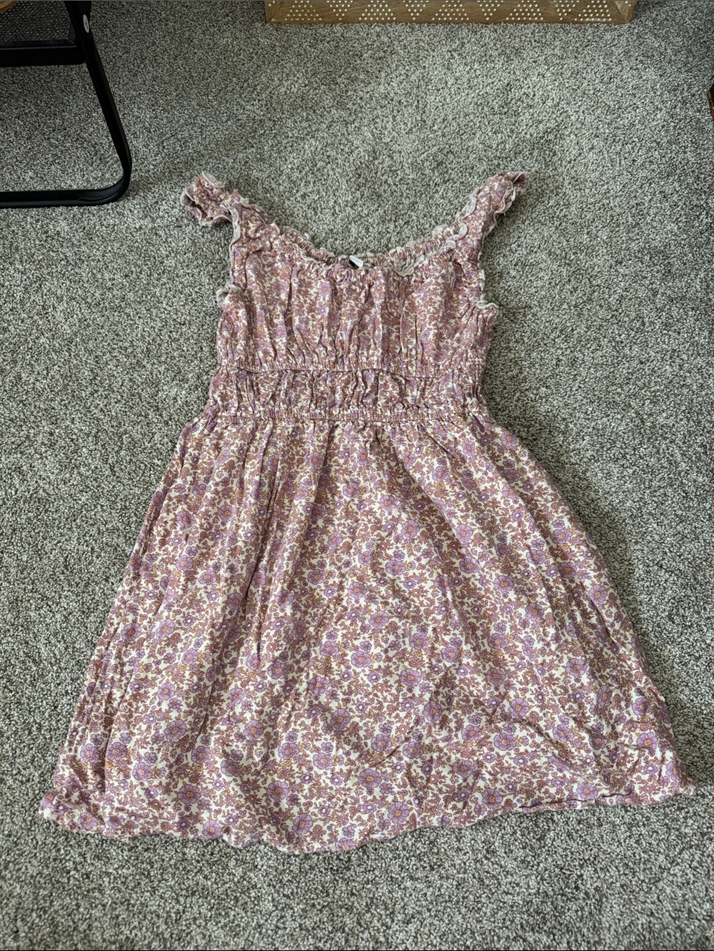 American Eagle Outfitters Pink Floral Ruffled Sundress